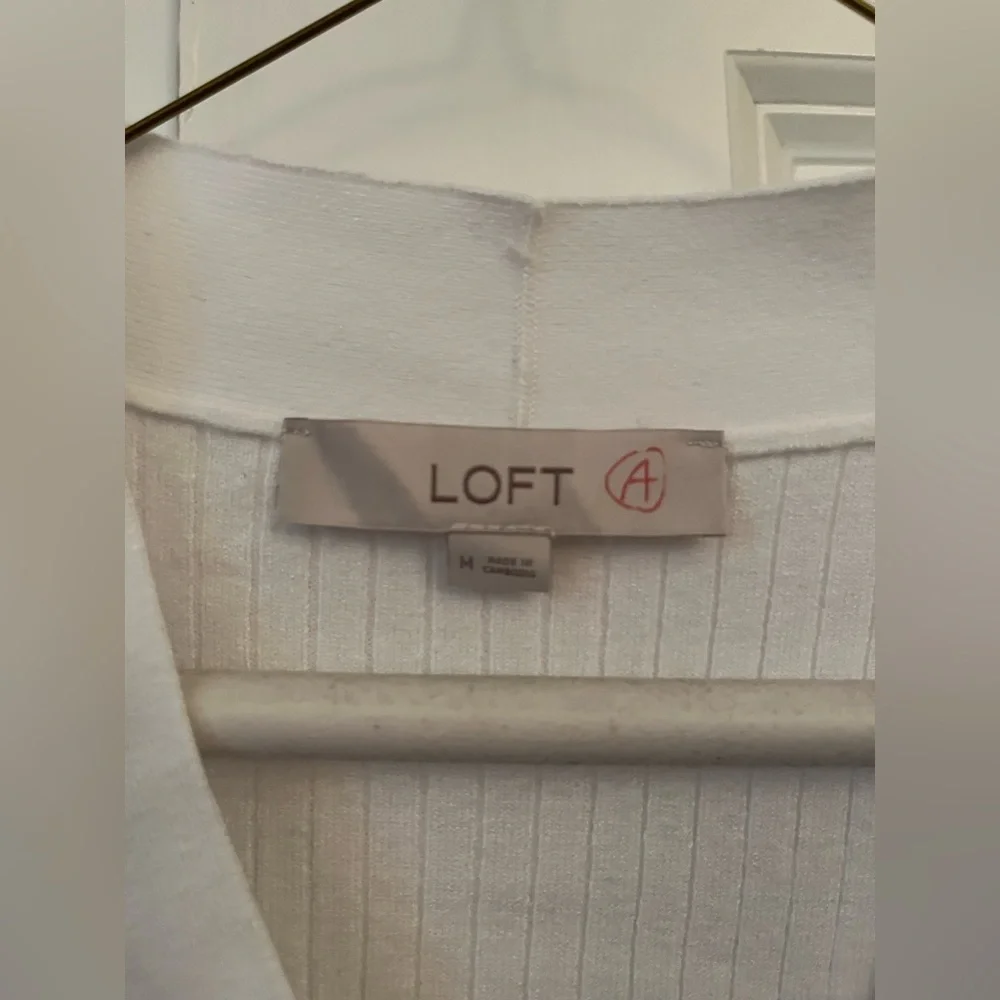 LOFT Striped Ribbed V-Neck Cardigan - Picture 6 of 6